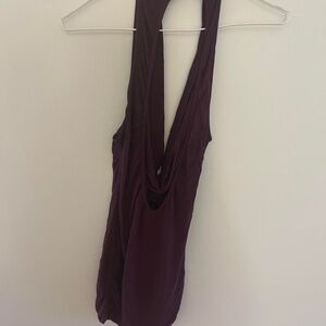 Purple Swoop Neck Top